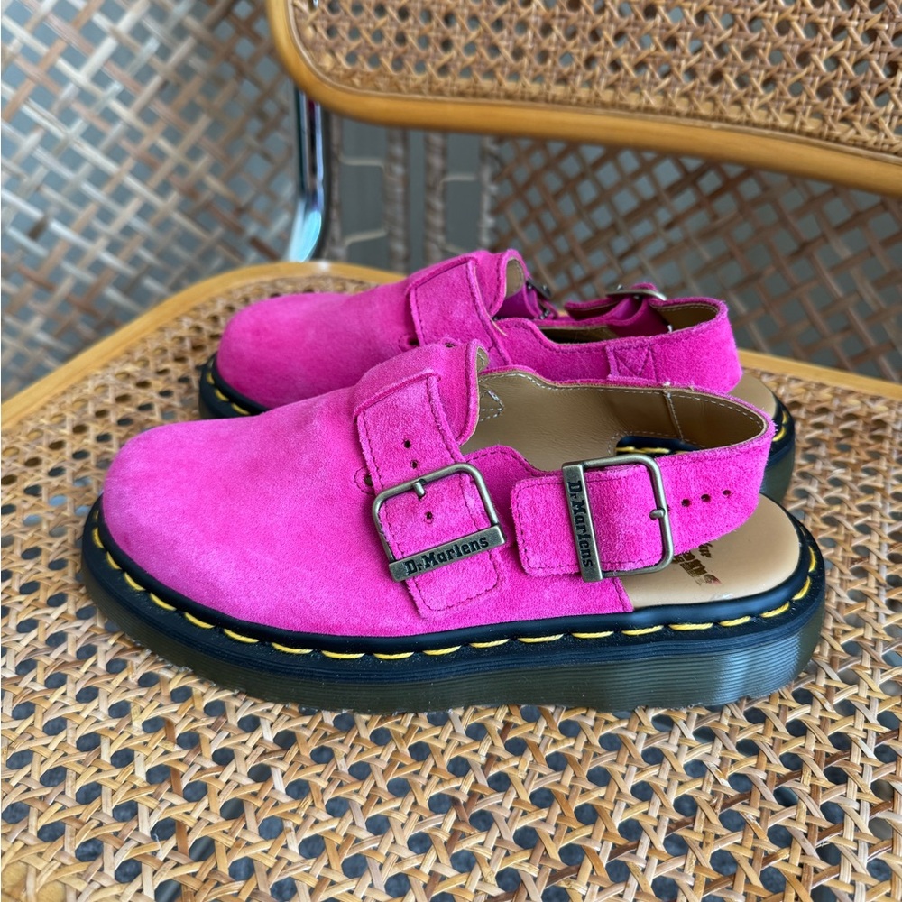 Dr. Martens Pink JORGE MADE IN ENGLAND SUEDE SLINGBACK MULES - Picture 5 of 11